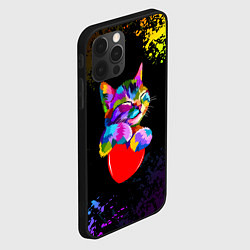Чехол для iPhone 12 Pro РАДУЖНЫЙ КОТИК RAINBOW KITTY, цвет: 3D-черный — фото 2