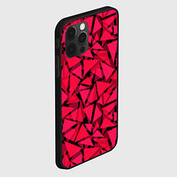 Чехол для iPhone 12 Pro Красно-черный полигональный, цвет: 3D-черный — фото 2