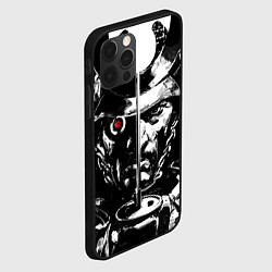 Чехол для iPhone 12 Pro Самурай ЧБ Лого спина Z, цвет: 3D-черный — фото 2