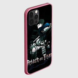 Чехол для iPhone 12 Pro Леви Аккерман Атака на титанов, цвет: 3D-малиновый — фото 2
