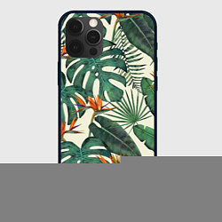 Чехол для iPhone 12 Pro Тропический паттерн, цвет: 3D-черный