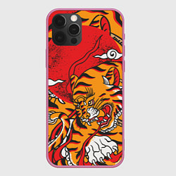 Чехол для iPhone 12 Pro Год тигра, цвет: 3D-малиновый