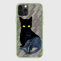 Чехол для iPhone 12 Pro Cat psycho 100 Моб Психо 100 Z, цвет: 3D-салатовый