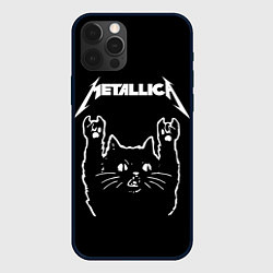 Чехол для iPhone 12 Pro METALLICA МЕТАЛЛИКА, цвет: 3D-черный