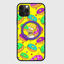 Чехол для iPhone 12 Pro Гомер ням Пончик, цвет: 3D-черный