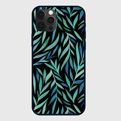Чехол для iPhone 12 Pro Растительный орнамент, цвет: 3D-черный