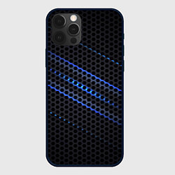 Чехол для iPhone 12 Pro СТАЛЬНАЯ СЕТКА НЕОН STEEL MESH NEON, цвет: 3D-черный