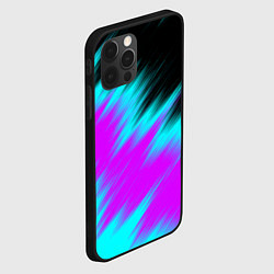 Чехол для iPhone 12 Pro НЕОНОВЫЕ ПОЛОСЫ И НИЧЕГО ЛИШНЕГО NEON STRIPES, цвет: 3D-черный — фото 2