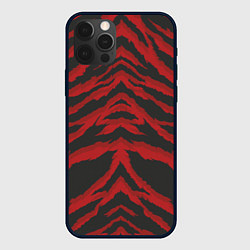 Чехол для iPhone 12 Pro Красная шкура тигра, цвет: 3D-черный