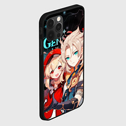 Чехол для iPhone 12 Pro Альбедо и Кли, Genshin Impact, цвет: 3D-черный — фото 2