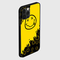 Чехол для iPhone 12 Pro Nirvana Smile Нирвана Рваный Паттерн, цвет: 3D-черный — фото 2