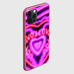 Чехол для iPhone 12 Pro Lover love, цвет: 3D-малиновый — фото 2