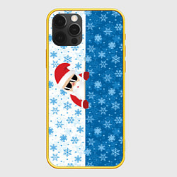 Чехол для iPhone 12 Pro С Новым Годом дед мороз, цвет: 3D-желтый
