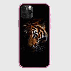 Чехол для iPhone 12 Pro Год тигра Голова, цвет: 3D-малиновый