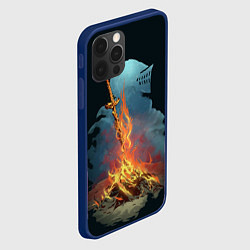 Чехол для iPhone 12 Pro Witcher 3 костер, цвет: 3D-тёмно-синий — фото 2