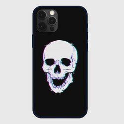 Чехол для iPhone 12 Pro Неоновый светящийся череп, цвет: 3D-черный
