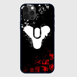 Чехол iPhone 12 Pro DESTINY 2 RED & WHITE PATTERN LOGO