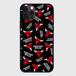 Чехол для iPhone 12 Pro CHICAGO BULLS БЫКИ УЗОР, цвет: 3D-черный