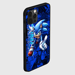 Чехол для iPhone 12 Pro SONIC LOGO СОНИК ЛОГО, цвет: 3D-черный — фото 2