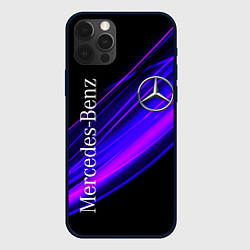 Чехол для iPhone 12 Pro MERCEDES-BENZ МЕРСЕДЕС-БЕНЗ ПУРПУРНЫЙ, цвет: 3D-черный