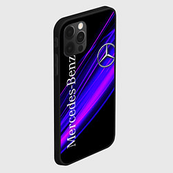 Чехол для iPhone 12 Pro MERCEDES-BENZ МЕРСЕДЕС-БЕНЗ ПУРПУРНЫЙ, цвет: 3D-черный — фото 2