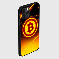 Чехол для iPhone 12 Pro ОГНЕННЫЙ БИТКОИН HODL IT BITCOIN, цвет: 3D-черный — фото 2