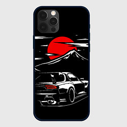 Чехол iPhone 12 Pro MAZDA RX 7 Мазда при свете красной луны