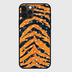 Чехол для iPhone 12 Pro Новогодняя шкура тигра, цвет: 3D-черный