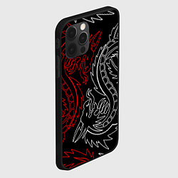 Чехол для iPhone 12 Pro БЕЛО КРАСНЫЙ ДРАКОН RED WHITE DRAGON, цвет: 3D-черный — фото 2