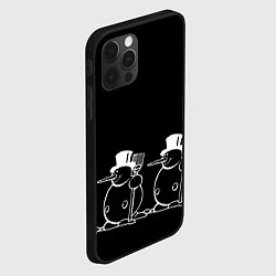 Чехол для iPhone 12 Pro Снеговик на черном фоне, цвет: 3D-черный — фото 2