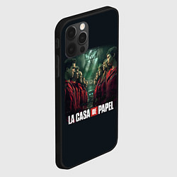 Чехол для iPhone 12 Pro ПЕРСОНАЖИ БУМАЖНЫЙ ДОМ - LA CASA DE PAPEL, цвет: 3D-черный — фото 2