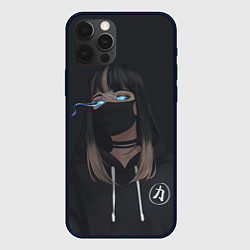 Чехол для iPhone 12 Pro Девочка в маске, цвет: 3D-черный