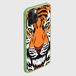 Чехол для iPhone 12 Pro ТИГР СИМВОЛ НОВОГО ГОДА 2022 TIGER, цвет: 3D-салатовый — фото 2