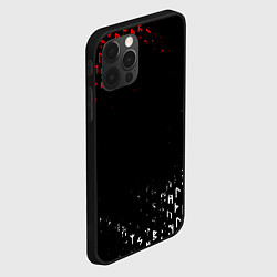 Чехол для iPhone 12 Pro КРАСНО БЕЛЫЕ РУНЫ, цвет: 3D-черный — фото 2