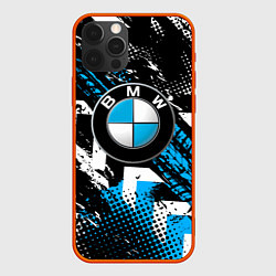 Чехол для iPhone 12 Pro Следы от шин BMW, цвет: 3D-красный