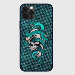 Чехол для iPhone 12 Pro SKULL & SNAKE, цвет: 3D-черный