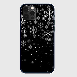 Чехол для iPhone 12 Pro Снежинки - С Новый год, цвет: 3D-черный
