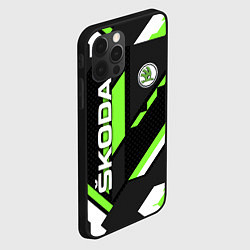 Чехол для iPhone 12 Pro ШКОДА ГЕОМЕТРИЯ ЛИНИИ SKODA GEOMETRY SPORT, цвет: 3D-черный — фото 2
