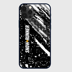 Чехол для iPhone 12 Pro SnowRunner Logo, цвет: 3D-черный
