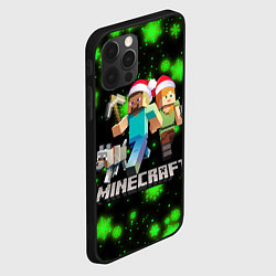 Чехол для iPhone 12 Pro НОВОГОДНИЙ MINECRAFT ГЕРОИ ИГРЫ, цвет: 3D-черный — фото 2