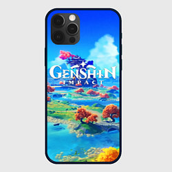 Чехол для iPhone 12 Pro МИР ГЕНШИН ИМПАКТ WORLD GENSHIN IMPACT, цвет: 3D-черный