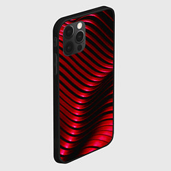 Чехол для iPhone 12 Pro Волны красного металла, цвет: 3D-черный — фото 2