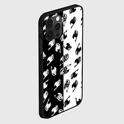 Чехол для iPhone 12 Pro FAIRY TAIL BLACK WHITE ХВОСТ ФЕИ СИМВОЛЫ ЧЁРНО БЕЛ, цвет: 3D-черный — фото 2