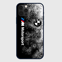 Чехол для iPhone 12 Pro БМВ Черно-белый логотип, цвет: 3D-черный