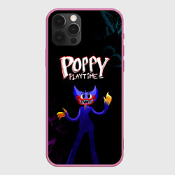 Чехол для iPhone 12 Pro Poppy Playtime бабочки, цвет: 3D-малиновый