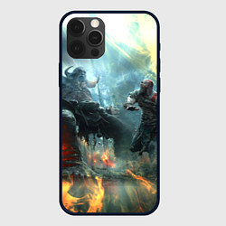 Чехол для iPhone 12 Pro God of War Fighting, цвет: 3D-черный