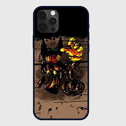 Чехол для iPhone 12 Pro Bendy And The Ink Machine мрачный, цвет: 3D-черный