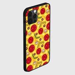 Чехол для iPhone 12 Pro Pizza salami, цвет: 3D-черный — фото 2