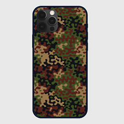 Чехол для iPhone 12 Pro Военный Камуфляж Military, цвет: 3D-черный