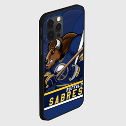 Чехол для iPhone 12 Pro Баффало Сейберз, Buffalo Sabres, цвет: 3D-черный — фото 2